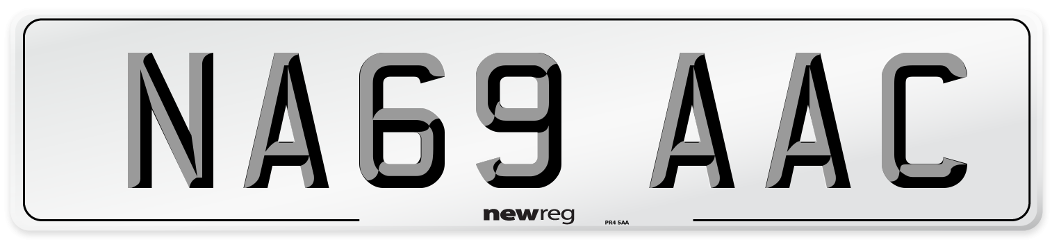 NA69 AAC Number Plate from New Reg